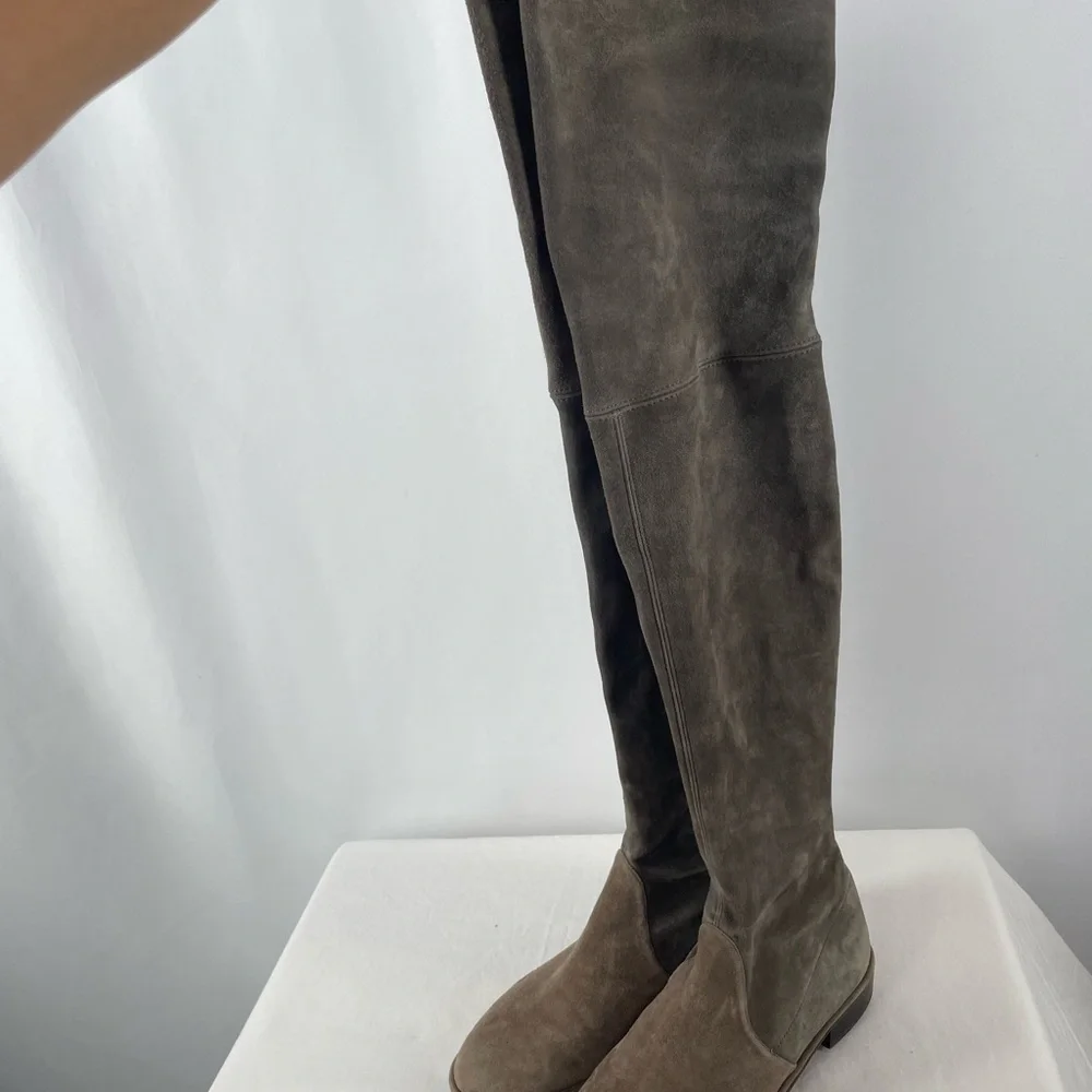 Stuart Weitzman‎ Lowland Suede Over-the-Knee Boots in Taupe Size 7.5